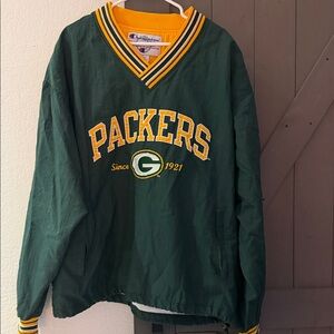 Champion Green Bay Packers V-Neck Pullover - Green Yellow